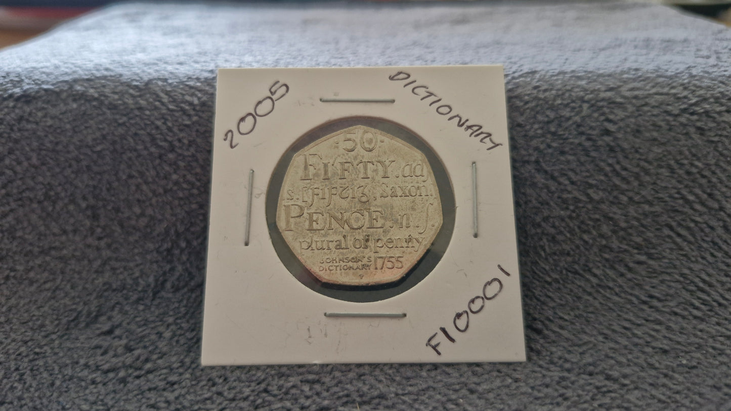 2005 Dictionary 50p Collectable Coin