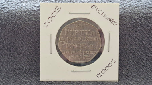 2005 Dictionary 50p Collectable Coin