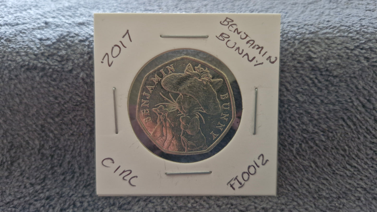 2017 Benjamin Bunny 50p Collectable Commemorative Coin