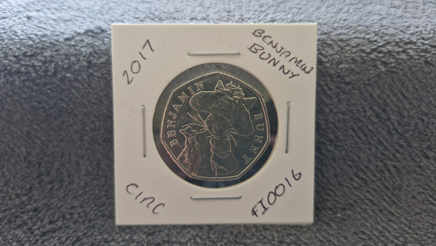2017 Benjamin Bunny 50p Collectable Commemorative Coin