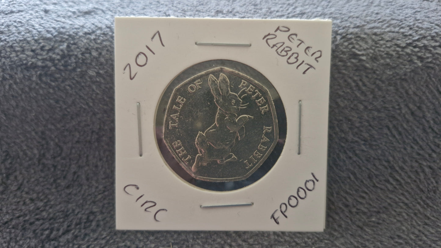 2017 Peter Rabbit 50p Collectable Commemorative Coin